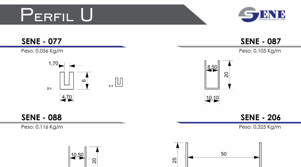 Catálogo Sene - Perfil U.