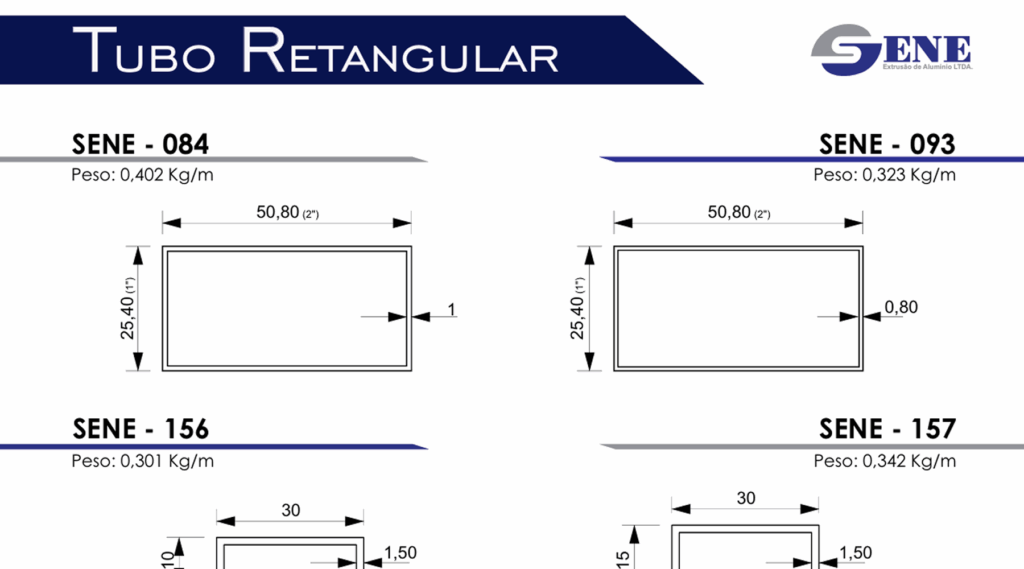Catálogo Sene - Tubo Retangular.
