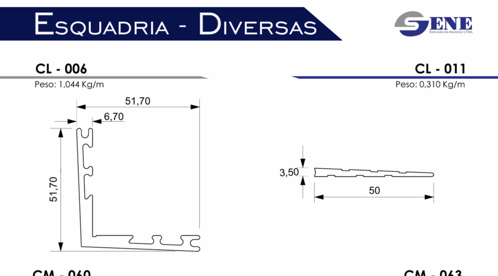 Catálogo Sene - Esquadria - Diversas.